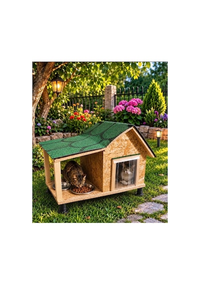 Kedi Evi Kedi Mamalığı Kedi Yuvası Isı Ve Su Yalıtımlı İç Ve Dış Mekan
