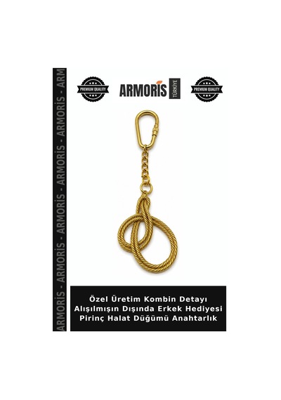 Özel Üretim Kombin Detayı Alışılmışın Dışında Erkek Hediyesi Pirinç Halat Düğümü Anahtarlık