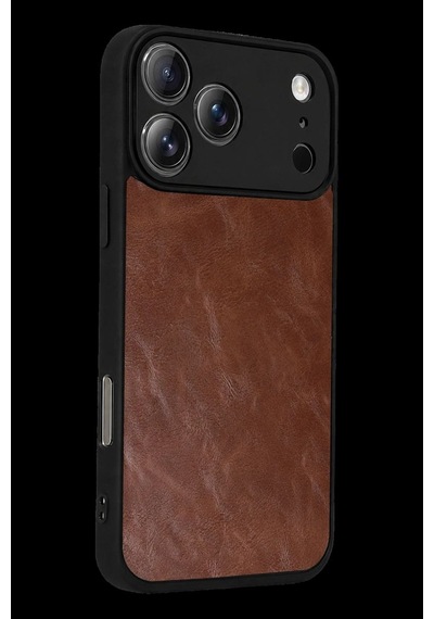 İphone 17 Pro Aras Deri Kapak - Taba