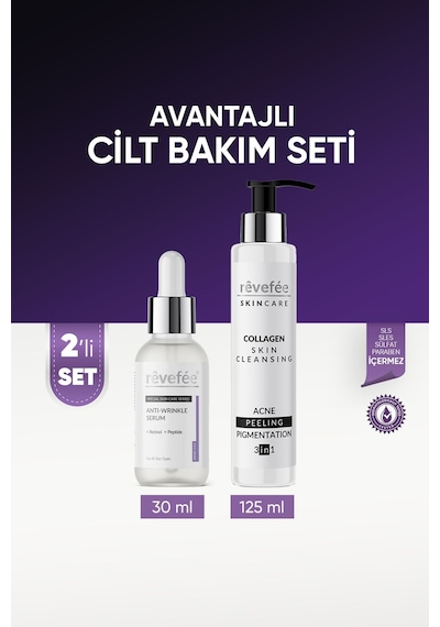 wrinkle Serum Retinol Peptide & Cilt Temizleyici Peeling 2'li Set
