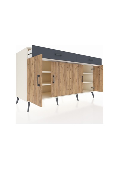 Kronos Konsol 4 Raflı 2 Çekmeceli 4 Kapaklı 176x59x99 Aytaşı-çam/ Aytaşı-çam/antrasit Kronos Konsol 4 Raflı 2 Çekmeceli 4 Kapaklı 176x59x99 Aytaşı-çam/ Aytaşı-çam/antrasit