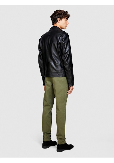 Sisley Slim Fit Vintage Efekt Chino Pantolon Erkek Yeşil T-shirt - 323a4dm6sf02y Haki