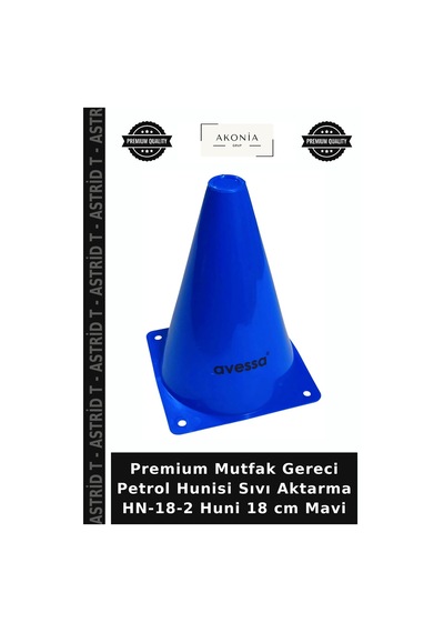 Premium Mutfak Gereci Petrol Hunisi Sıvı Aktarma Hn-18-2 Huni 18 Cm Mavi