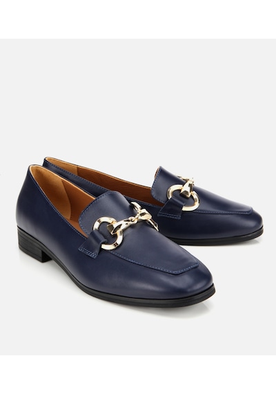 Hotiç Kadın Deri Kahverengi Tokalı Klasik Loafer