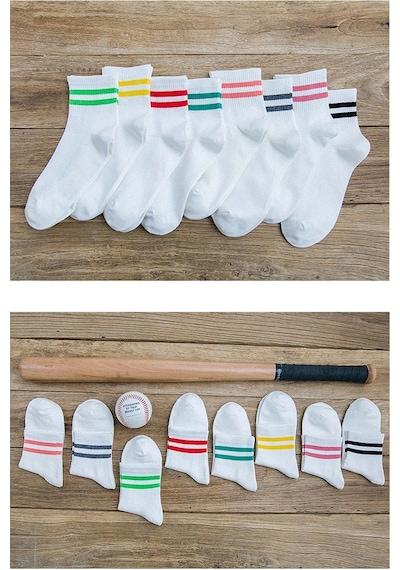 Bgk Unisex 8 Çift Koton Ekonomik Beyaz Renk Desenli Tenis Çorap Beyaz