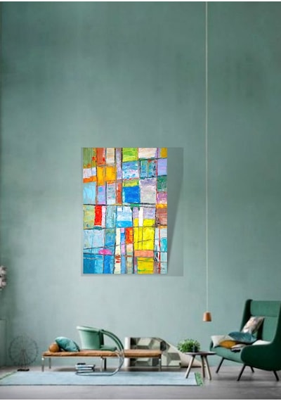 Yağlı Boya Tablo %100 El Yapımı Home In Joy 58Cmx74Cm