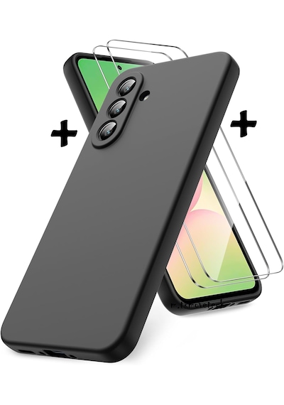 Samsung Galaxy Uyumlu A36 Kılıf Renkli Silikon+9h Ekran Koruyucu Cam Set