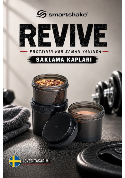 Smartshake Revive Saklama Kapları Siyah 3'lü Set