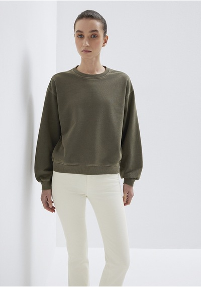 Mavi - Bisiklet Yaka Haki Sweatshirt 1s10475-80769 Haki