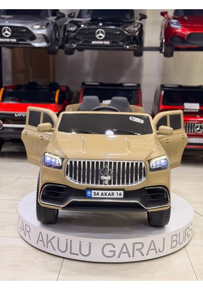 Maserati Akülü Araba 0-6 Yaş Özel Plaka Hediye Bej