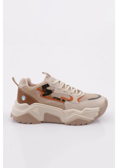 Dgn 65100-22y Kadin Bağcikli Kalin Taban Sneakers Ayakkabi 65100-2027-R0171 Bej - Kahverengi Dgn 65100-22y Kadin Bağcikli Kalin Taban Sneakers Ayakkabi 65100-2027-R0171 Bej - Kahverengi