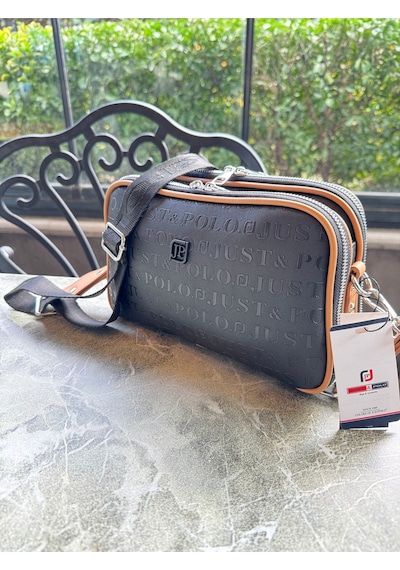 Just Polo Kadın Ayarlanabilir Uzun Askılı Omuz Çantası Ebat 17x27 Yeni Siyah Camel