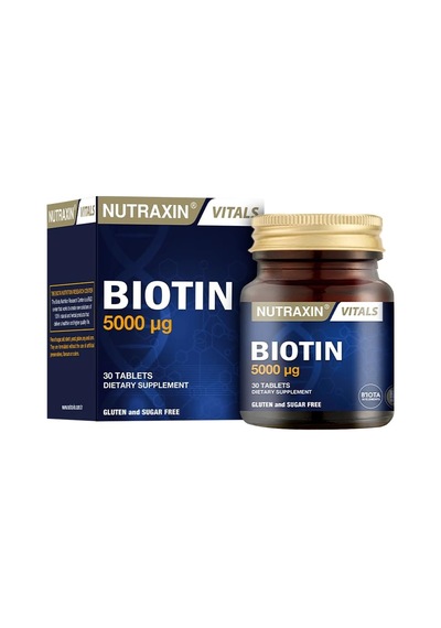 Nutraxin Vitals Biotin 5000 Mcg 30 Tablet Takviye Edici Gıda Sku: Smg8690010385895