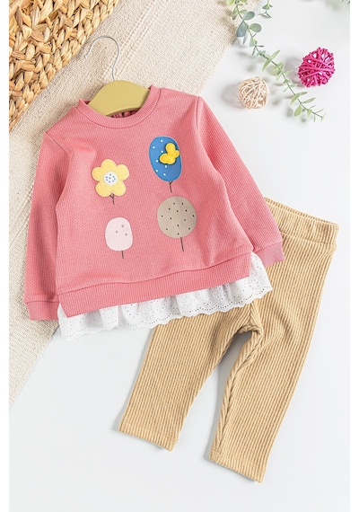 Baby Güpür Detaylı 2'li Kız Bebek Takım 001