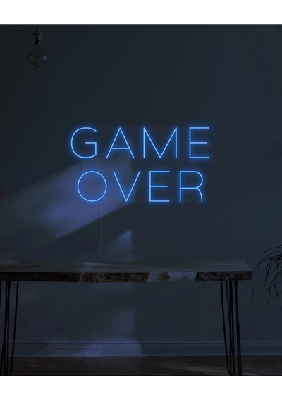Game Over Yazılı Neon Tabela Mavi