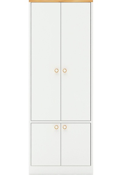Floradesign Niva Çok Amaçlı Dolap / Kapaklı Ve 7 Raflı Dolap /meşe - Beyaz Meşe - Beyaz