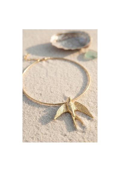 Kırlangıç Model Gold Renk Choker Kadın Kolye Tj-bko11151 Evimdeyokyok 01 - Gold