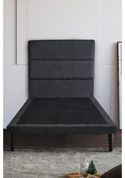 Niron Slim Baza Ve Başlık Takımı 90x190 Tek Kişilik Gri Kumaş Kaplı Metal Karyola Ve Başlık Seti Niron Slim Baza Ve Başlık Takımı 90x190 Tek Kişilik Gri Kumaş Kaplı Metal Karyola Ve Başlık Seti
