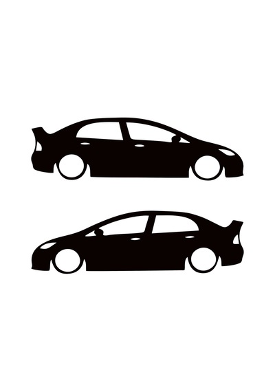 2 Adet Honda Civic Fd6 Basık Oto Sticker - Kelebek Cam Sticker 20x6 Cm