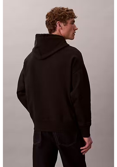Calvin Klein Erkek Regular Fit Premium Terry Kapüşonlu Sweatshirt - Siyah Black