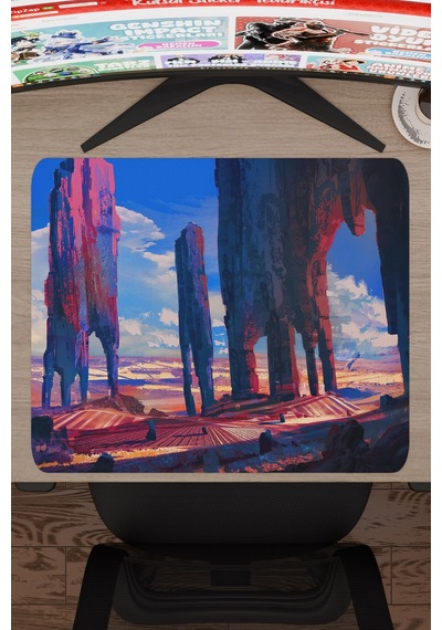 Dijital Çölde Sütunlar V3 48x40 Xl Gaming Kauçuk Kaymaz Taban Mouse Pad Fare Altlığı
