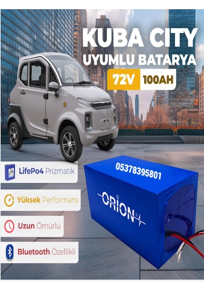 Kuba Cıty Uyumlu 72v 100ah Lifepo4 Akü Bluetooth Destekli Prizmat