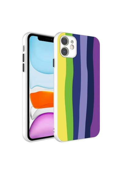 Apple Uyumlu iPhone 11 Kılıf Kamera Korumalı Renkli Temperli Zore X-cam Kapak NO3
