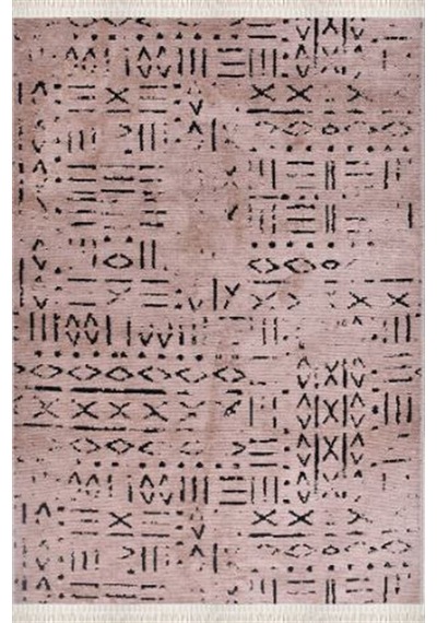 Çam Halı Crea Decolux Vena 8011 Bej Özel Kaymaz Tabanlı Pamuk Dokuma Kilim - 80x150