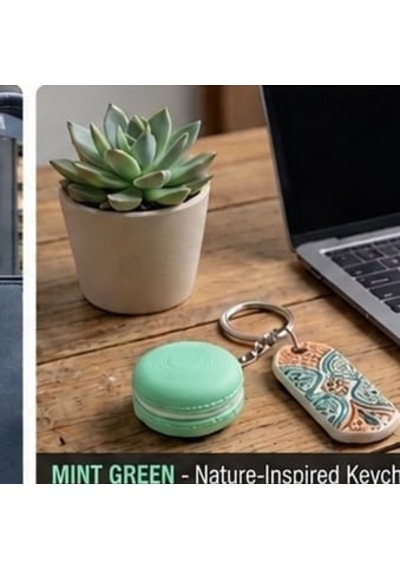 Macaron Clicker Charm Anahtarlık Açık Yeşil