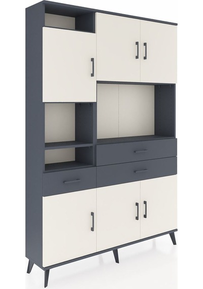 Arges Dolap 9 Raflı 3 Çekmeceli 6 Kapaklı 132x30x195 Antrasit-aytaşı/antrasit Aytası/antrasıt Arges Dolap 9 Raflı 3 Çekmeceli 6 Kapaklı 132x30x195 Antrasit-aytaşı/antrasit Aytası/antrasıt