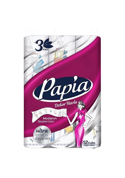 4 Adet Papia Kağıt Havlu 12'li Decor