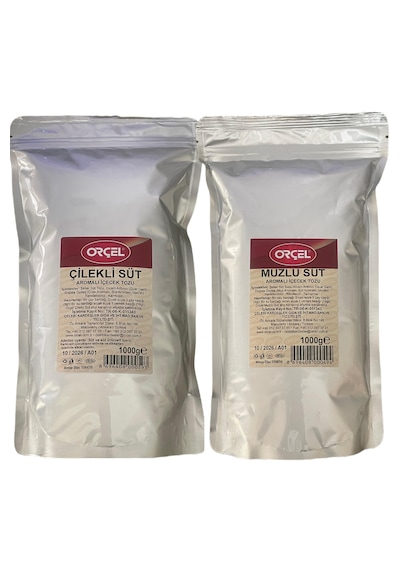 Orçel Çilekli Süt + Muzlu Süt Aromalı İçecek Tozu Oralet 2 x 1 KG