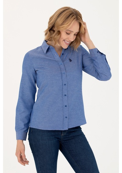 U.s. Polo Assn. Kadın Saks Gömlek Basic 50277630-vr045 Saks Mavisi Saks