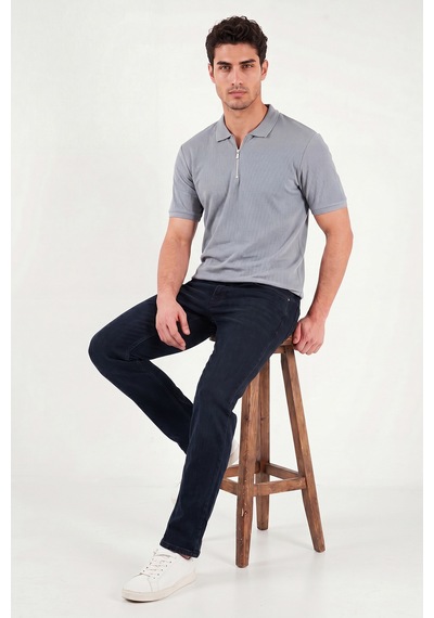 Buratti Pamuklu Regular Fit Fermuarlı Erkek Polo Yaka T Shirt 5902738 Açık Gri