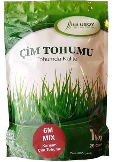 6 Karışım Çim Tohumu Ulusoy 6 Mix İthal Çim Tohumu 1 KG Ambalajlı