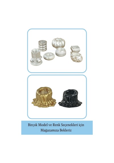 Mumluk Şamdan Tealight Mum Uyumlu Küçük Erimiş Mum Model - Gümüş