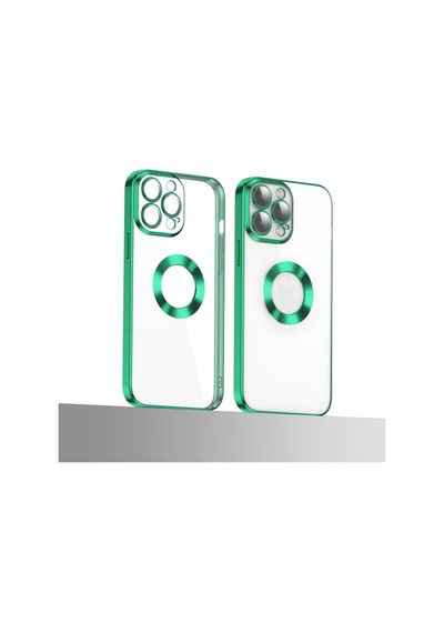 Apple Uyumlu iPhone  12 Pro Max Kılıf Kamera Korumalı Logo Gösteren Omega Kapak