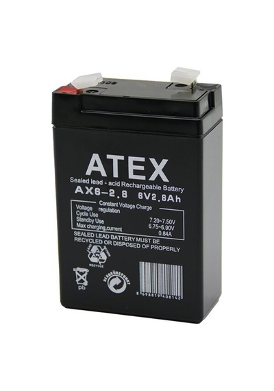 Atex Ax6-2.8 İnce Akü 6v 2.8ah