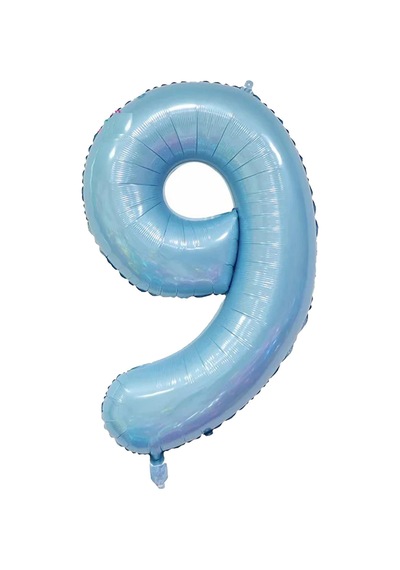 8 Rakam Bebe Mavisi Folyo Balon 32 İnç 76-82 Cm Açık Mavi