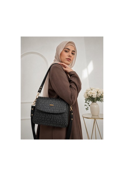Genel Markalar Yeni Sezon Kolon Askılı 4 Bölmeli Kadın Çantası 25x15cm Siyah