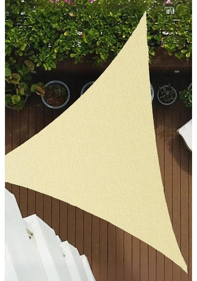 Krem Renk Üçgen Oxford Su İtici Kumaş Dekoratif Gölgelik 400 Cm X 400 Cm X 560 Cm Diğer