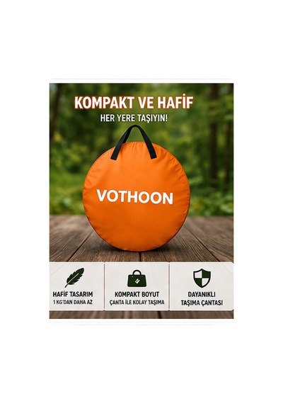 Otomatik Kabin Giyinme Çadırı 120x120x190 Cm Üst Havalandırma Yan Pencereli Duş & Wc Çadırı Sarı