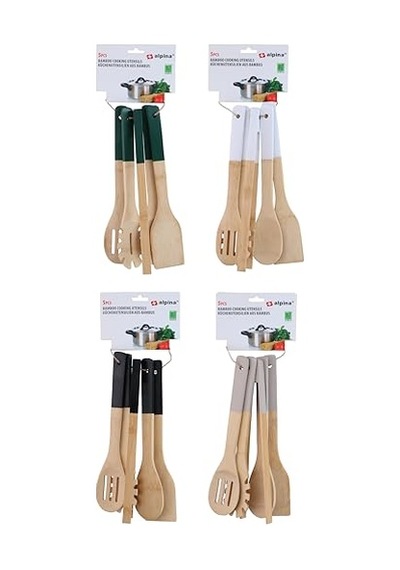Alp108 Bambu Mutfak Gereçleri Seti 5 Parça 30 Cm Diğer