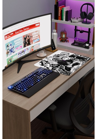 One Piece Kaymaz Dikişli Kauçuk Oyuncu Mousepad V4 - 48x40 Xl Gaming Mouse Pad Fare Altlığı