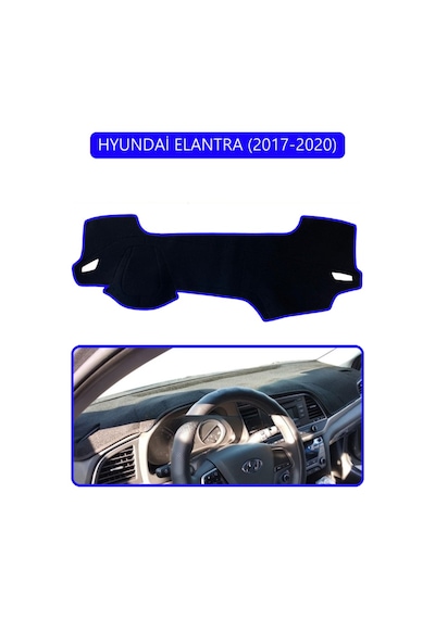 Hyundai Elantra 2017-2020torpido Koruma Halısı Mavi Kenar
