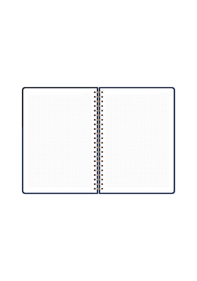 20x28 Spiralli Sert Kapak Lastikli Kareli Not Defteri Lacivert Lacivert