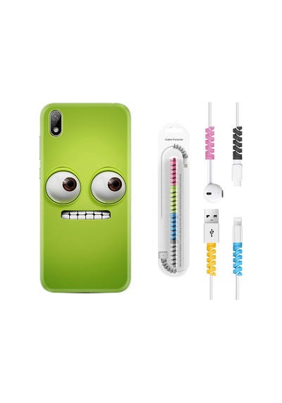 Huawei Y5 2019 Kılıf Kablo Koruyuculu Green 1832