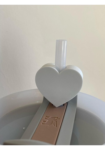 Kalp Model Pipet Süsü Quencher Termos Uyumlu Beyaz