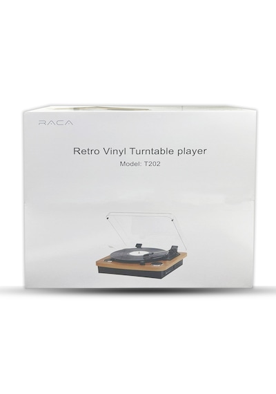 Raca T202 USB-BT 3.5 MM Müzik Kutusu Ahşap Pikap Kahverengi