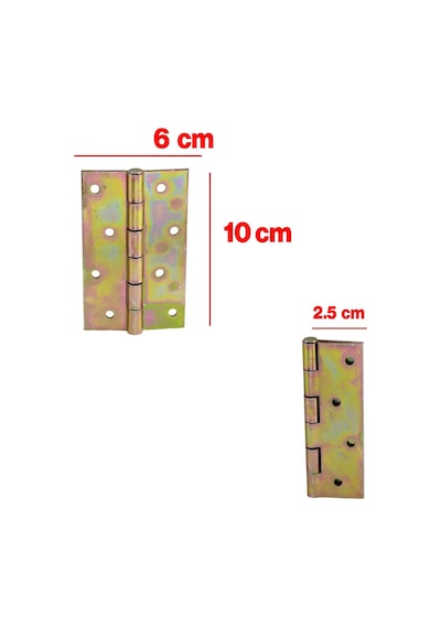 Metal Yaprak Menteşe 2 Adet Prinç Sarı No:4 Mobilya Pencere Kapı Dolap Pvc Menteşesi İki Kanatlı Diğer
